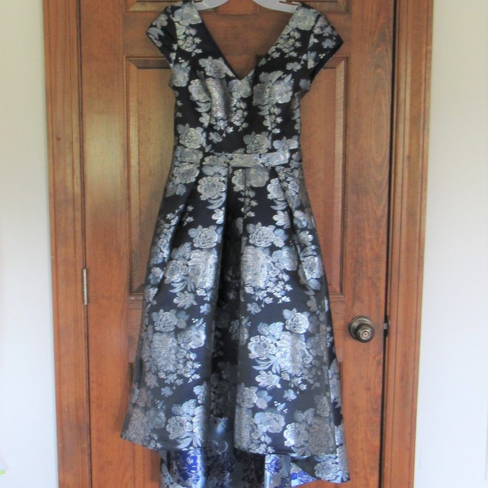 Floral Brocade High-Low A-Line Dress